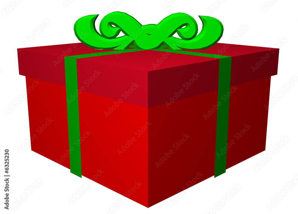 Simple present box graphic clip art in red and green Stock Illustration ...