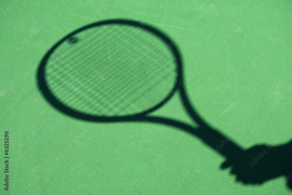 shadow of tennis racket