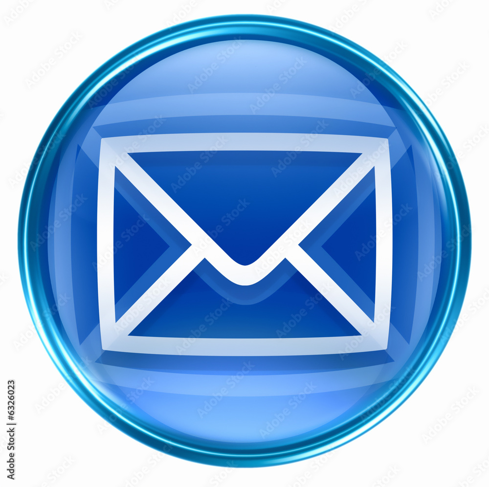postal envelope icon blue, isolated on white background postal envelope icon blue, isolated on white background