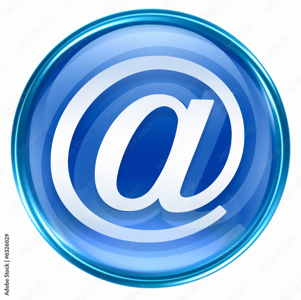 email symbol blue, isolated on white background. email symbol blue, isolated on white background.