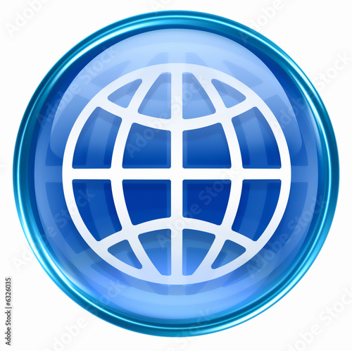 World icon blue  isolated on white background.