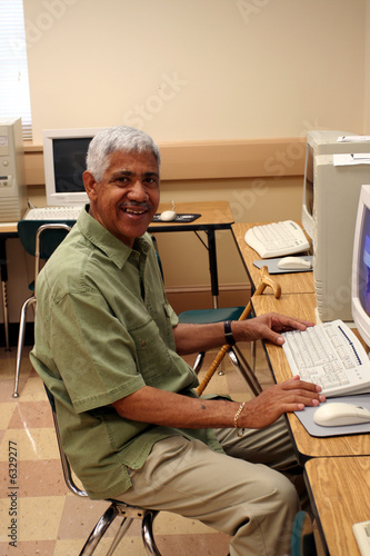 Senior citizen learning com...