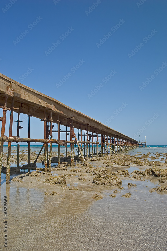 Pontoon on a beach of Red Sea