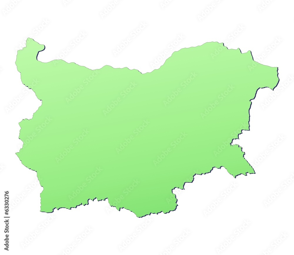 Bulgaria map filled with light green gradient