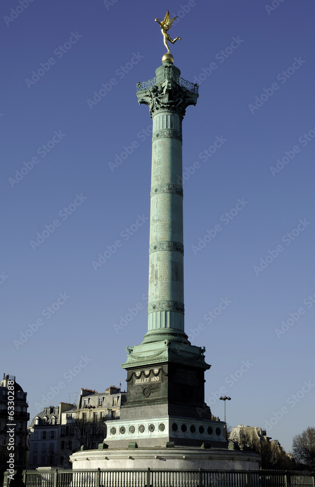 France, Paris: the  column of bastille square