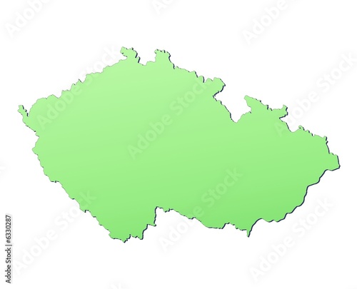 Czech Republic map filled with light green gradient