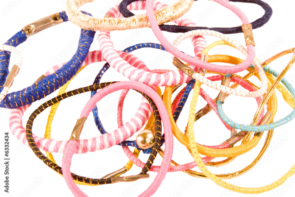 Pile of Elastic Hairbands. Pile of Elastic Hairbands.