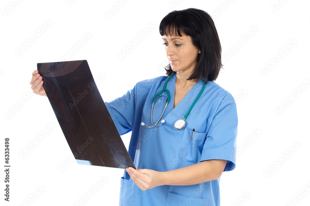 Woman doctor whit radiography a over white background Woman doctor whit radiography a over white background