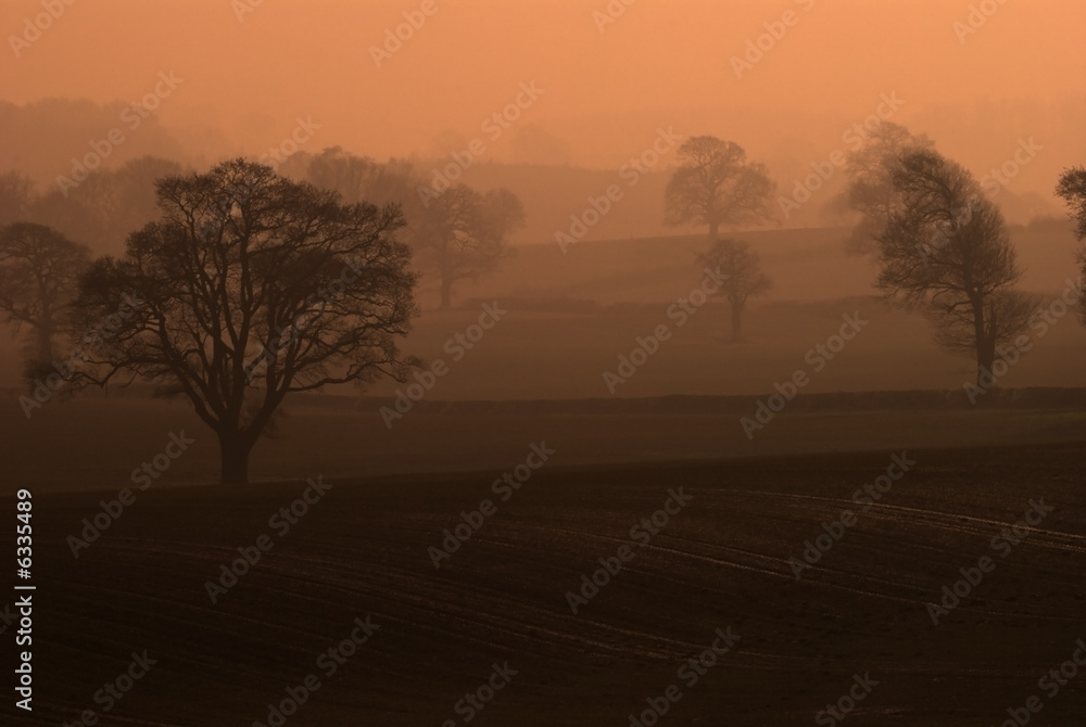 Early morning mist over the Shropshire Hills