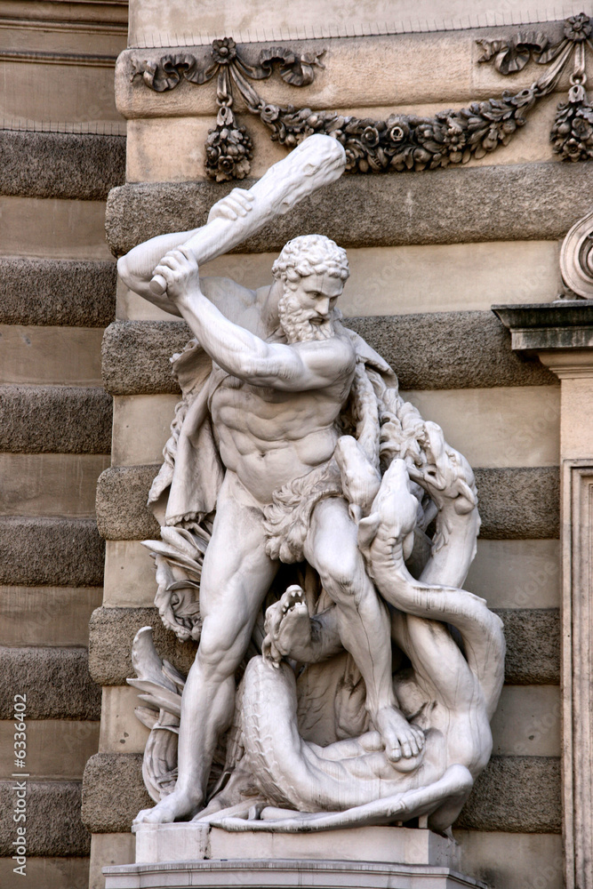Saint George killing the dragon - sculpture in Vienna