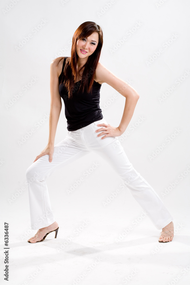 active girl stretching 