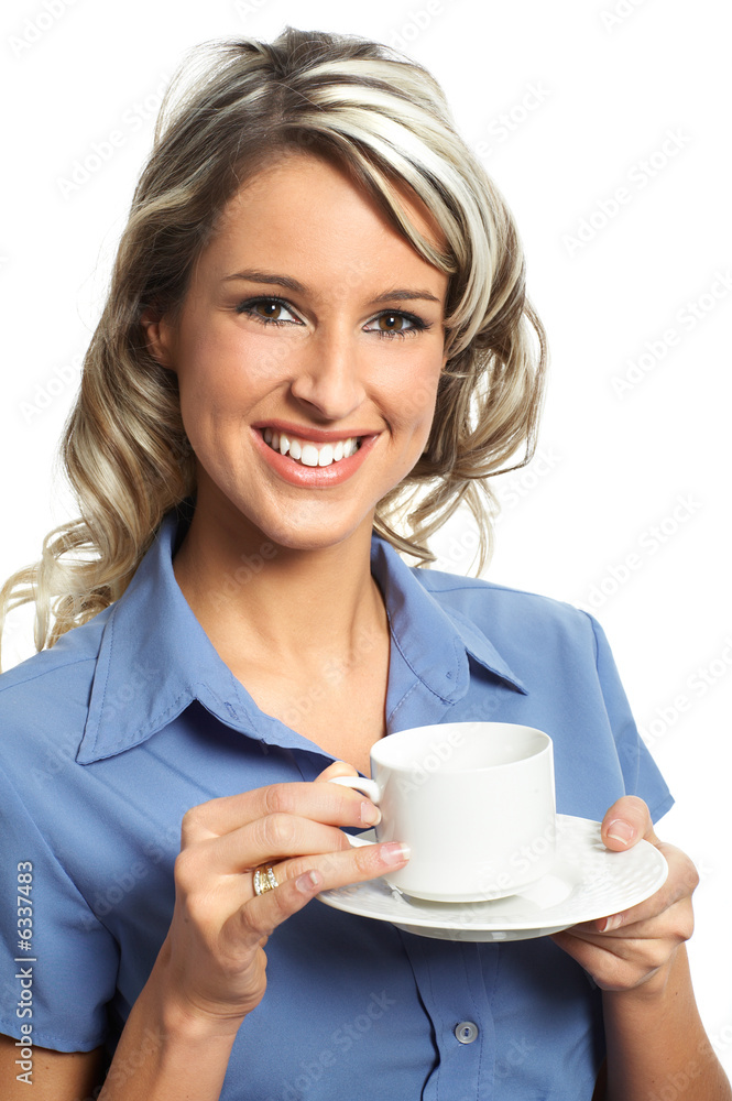 Young smiling successful business woman. Over white background. Young smiling successful business woman. Over white background.