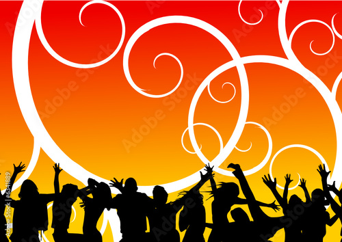 Happy people having fun at party