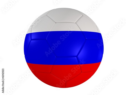 fu  ball mit russischer flagge