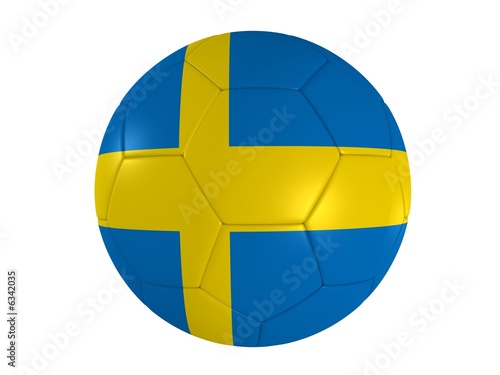 fu  ball mit schwedischer flagge