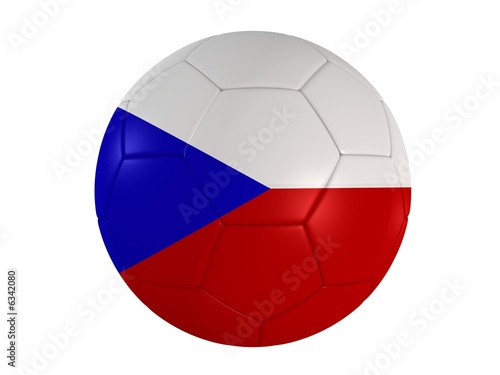 fu  ball mit tschechischer flagge