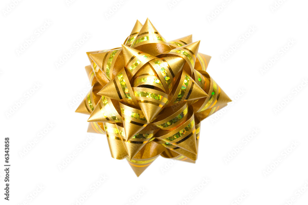 Golden bow isolated on white background Golden bow isolated on white background