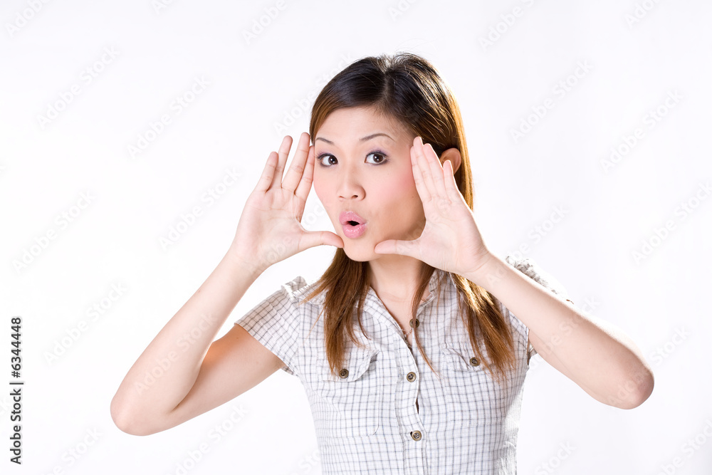 expressive girl with palm out on her face expressive girl with palm out on her face