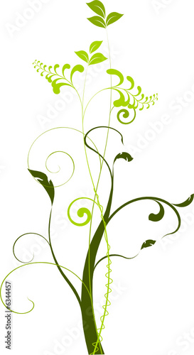 vecteur série - décorations plante en courbes vectorielles