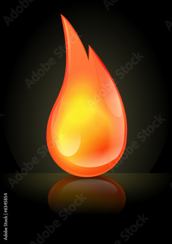 Feu de cristal sur fond noir