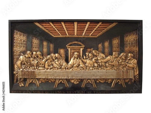 Fototapeta A Cast Iron Plaque Depicting the Last Supper.