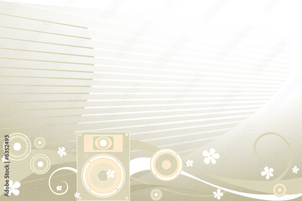 Obraz premium floral design and loudspeaker