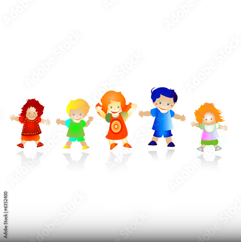 kids playing; group of happ...