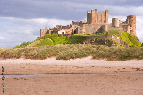 Bamburgh Castle overlooking the beach