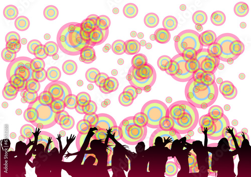Happy people having fun at party