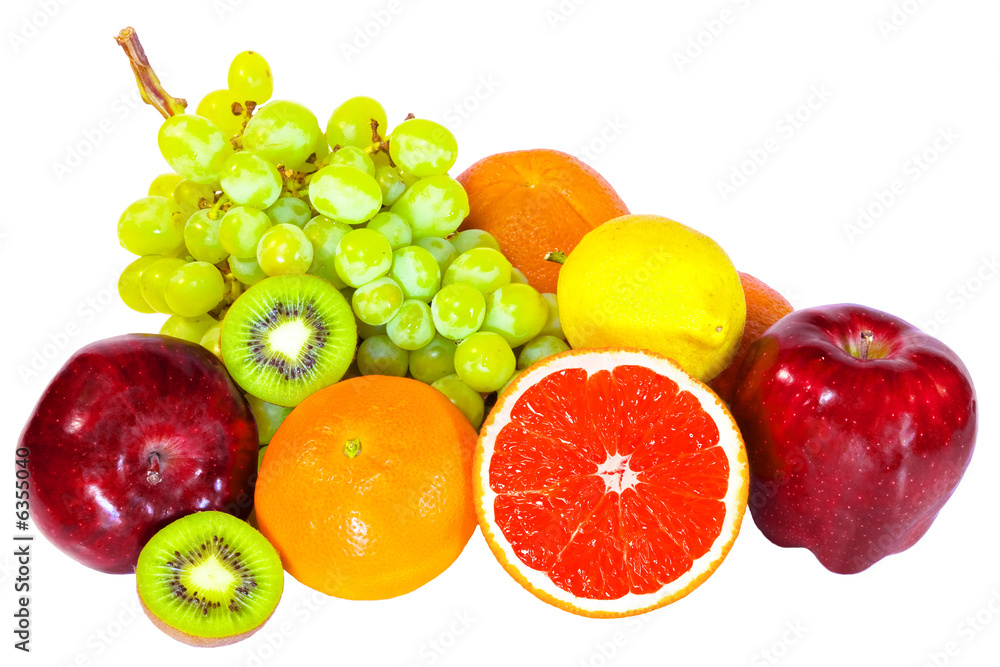 fruits over white background fruits over white background