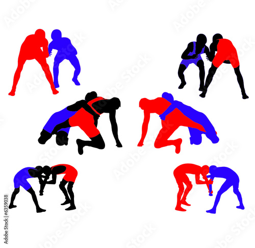 Wrestling vector silhouettes 