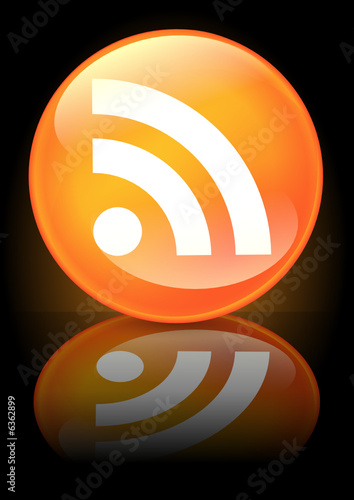 Boule de cristal RSS sur fond noir