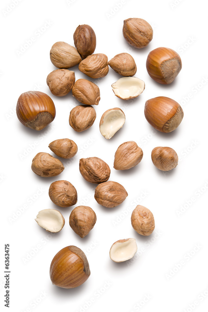 Hazelnuts isolated on white background Hazelnuts isolated on white background