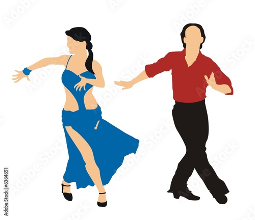 Man and woman dancing cha cha