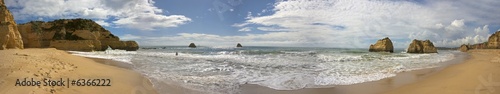 Panorama at Praia da Rocha in the Algarve in Portugal