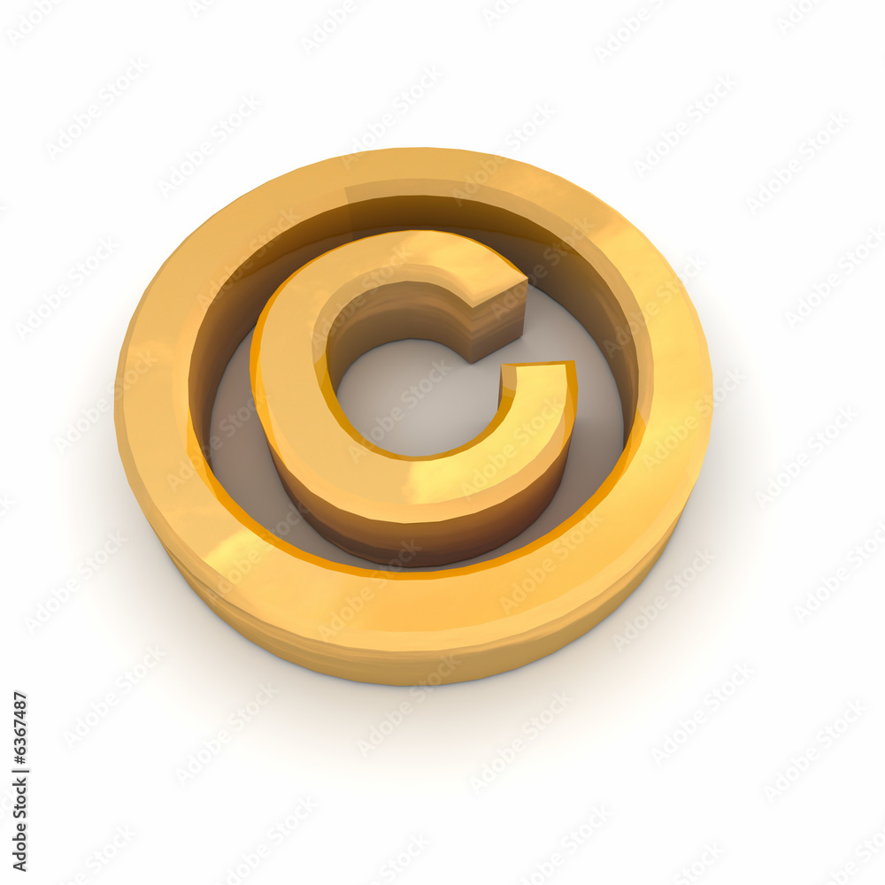 Obraz premium Copyright Symbol in 3D Gold