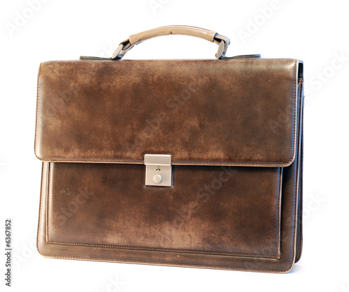 Leather briefcase of a businessman