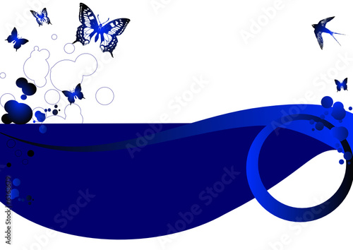 FOND BLEU PAPILLONS