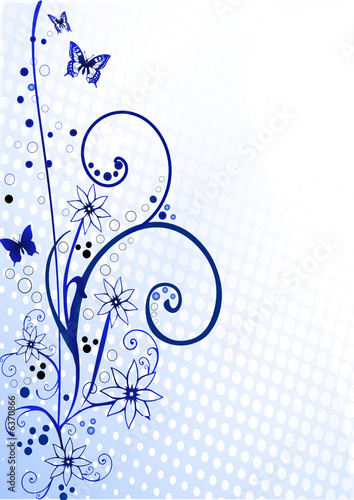 fond fleuri bleu