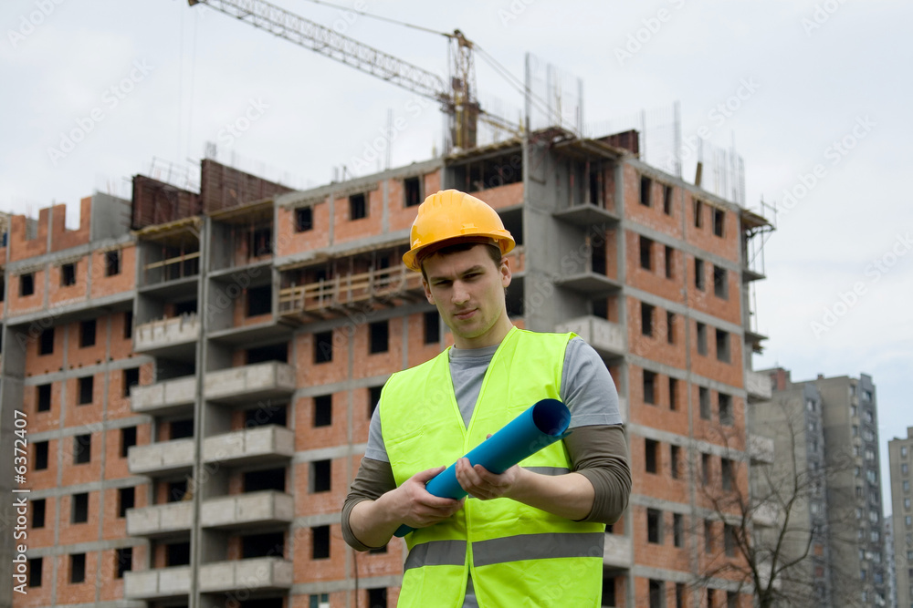 construction worker in uniform at work construction worker in uniform at work