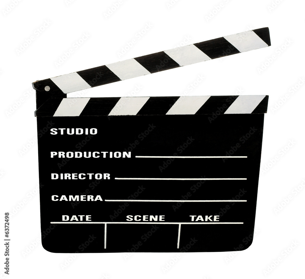 movie clapperboard clipping path included