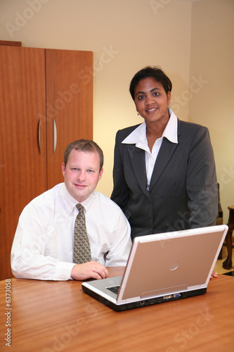 Businesswoman and Businessm...