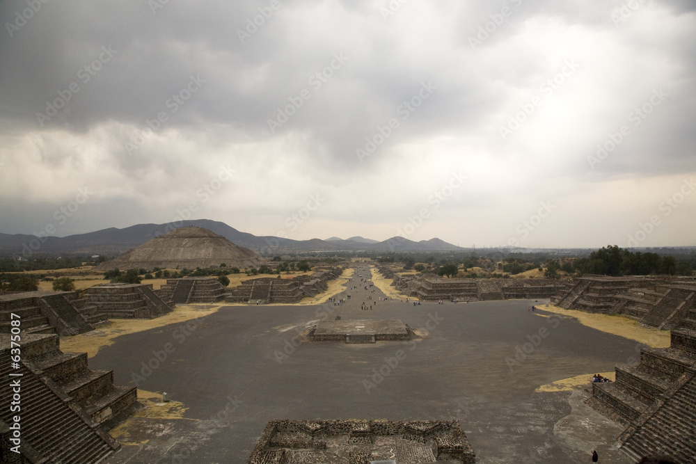 Fototapeta Avenue of Dead and Sun Pyramid, Teotihuacan, Mexico