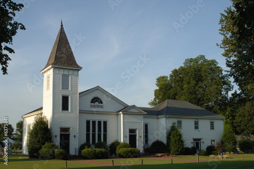 White Steepled Church