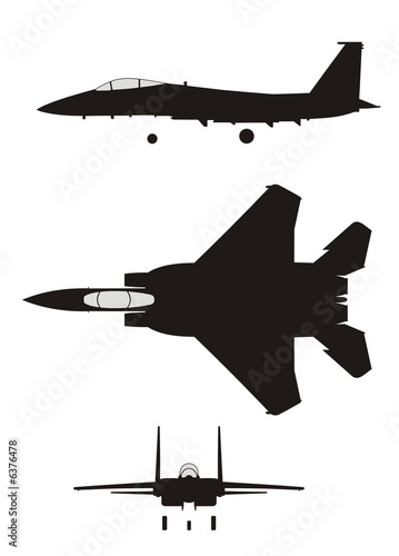 Silhouette of jet-fighter F...