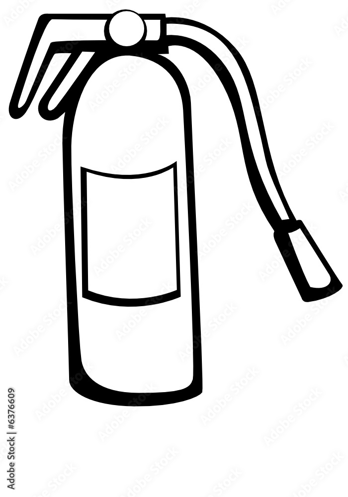 black and white fire extinguisher Stock Vector | Adobe Stock