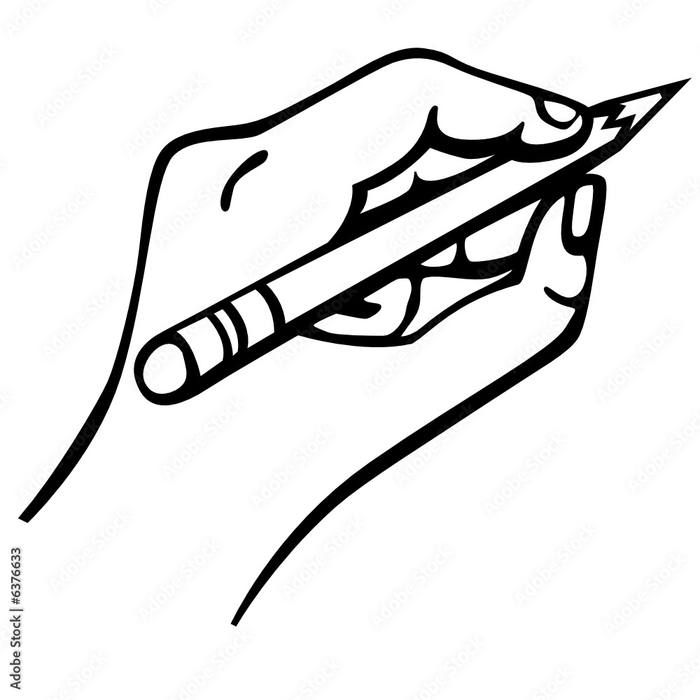 black and white hand writing with a pencil Stock Vector Adobe Stock