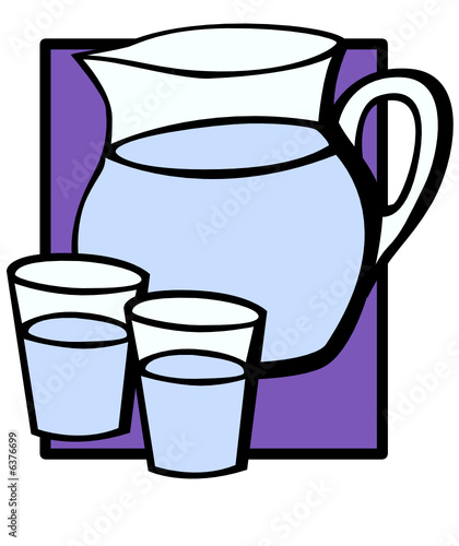 water pitcher and glasses
