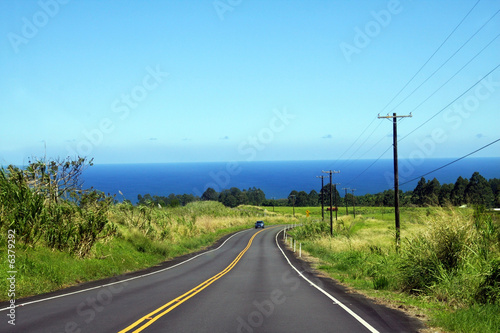 Lonely car on the road on Big Island, Hawaii © Galina Barskaya