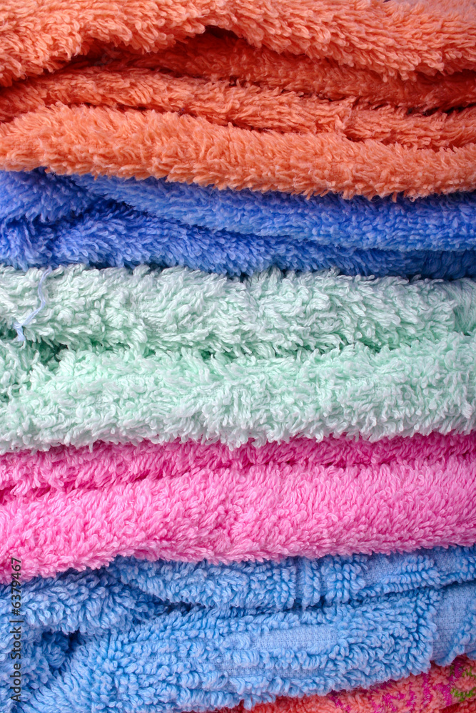 Tower of towels.Very detailed and colorful.